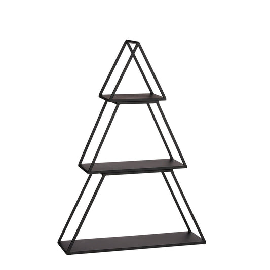 Zwarte metalen 3-laags decoratie etagère boom 71 cm Woonware