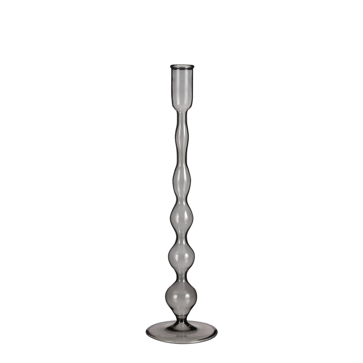 Trent Glazen Kandelaar 33 cm donkergrijs modern tafeldecoratie