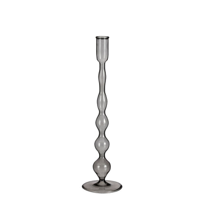 Trent Glazen Kandelaar 33 cm donkergrijs modern tafeldecoratie