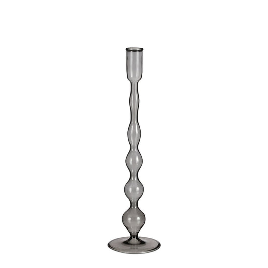 Trent Glazen Kandelaar 33 cm donkergrijs modern tafeldecoratie