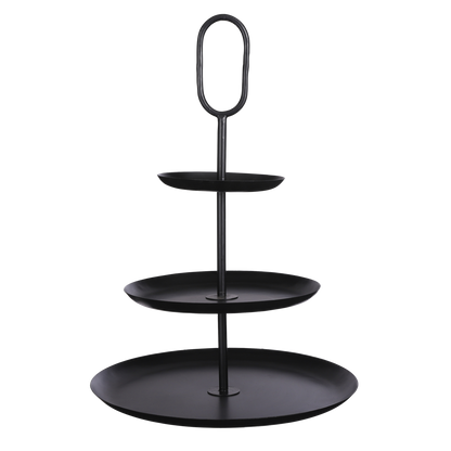 Rama 3-laagse etagère zwart H55 x Ø38 cm – serveer- en decoratieplateau