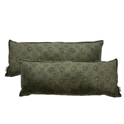 Fluwelen Kussen Violetta 80x30 cm donkergroen luxe sierkussen