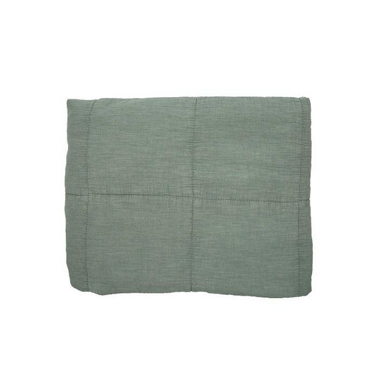 Gewatteerde Katoenen Plaid Charlotte 130x170 cm oudgroen zachte woondeken