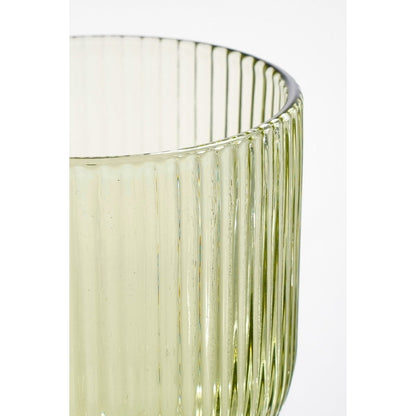 Lichtgroen geribbeld wijnglas 250 ml – elegant wijn glas | Woonware