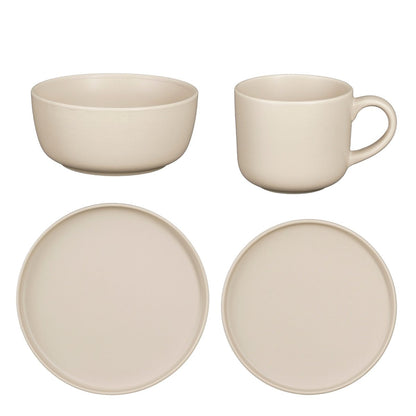 Ozzu Serviesset 4 Persoons Beige – tijdloos servies Woonware