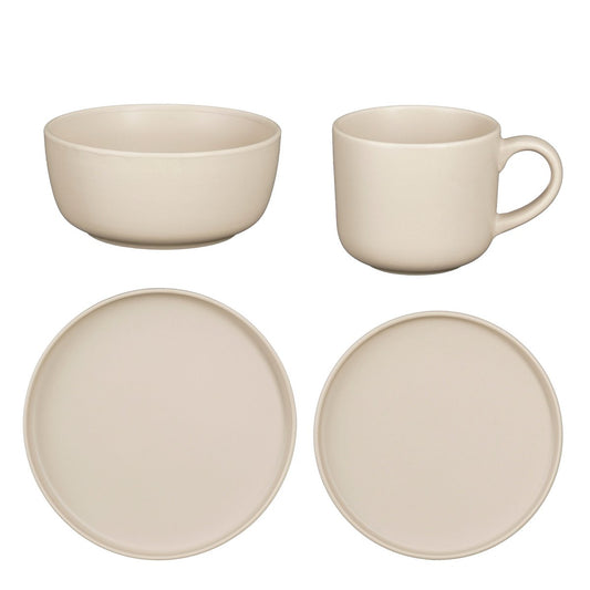 Ozzu Serviesset 4 Persoons Beige – tijdloos servies Woonware