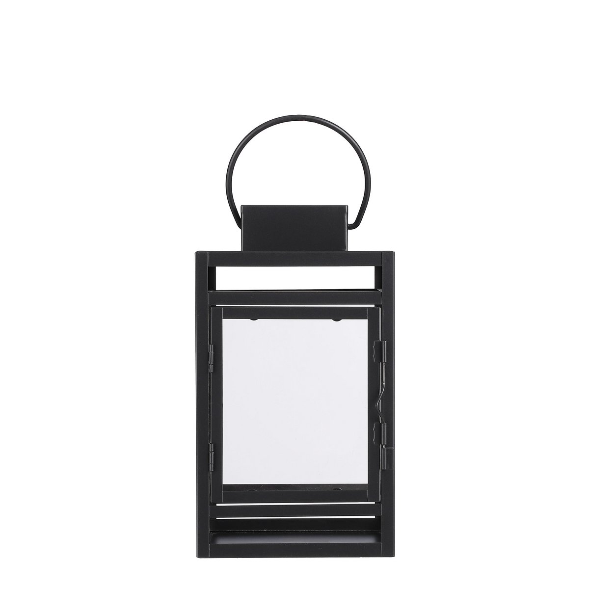 Storm Lantaarn Zwart 23 cm metalen glazen windlicht