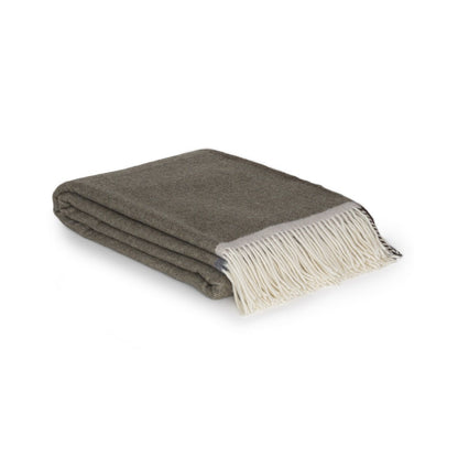 Merino kasjmier plaid Milano Verde Orlo 140x200 diepgroen – luxe zachte deken | Woonware