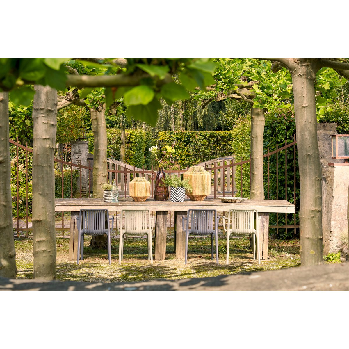 Liliano Lantaarn 36 cm jute donkergroen theelicht decoratie