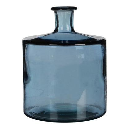 Flesvaas Guan blauw 26 cm van gerecycled glas – duurzame designvaas Woonware