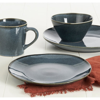 Serviesset 4 persoons grijs steengoed handgemaakt Woonware