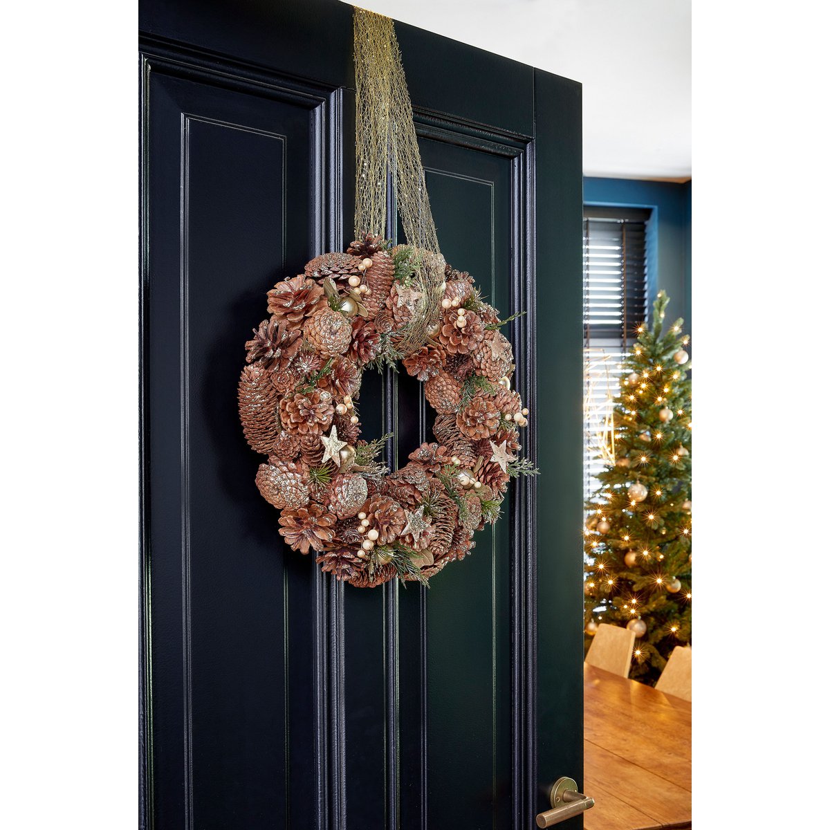 Brant kerstkrans bruin Ø45 cm met dennenappels Woonware