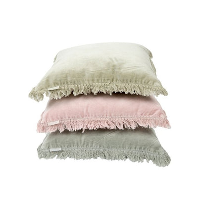 Fluweel/Linnen Kussen Rosie - Oud Blauw - 45x45 cm