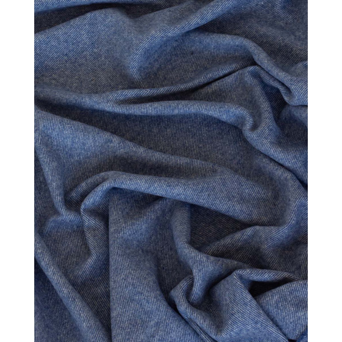 Kasjmier merino plaid Tibet Blue 140x200 – luxe blauwe deken | Woonware