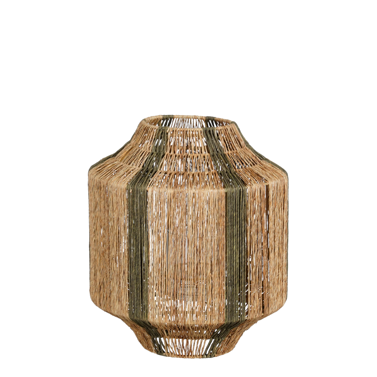 Liliano Lantaarn 36 cm jute donkergroen theelicht decoratie