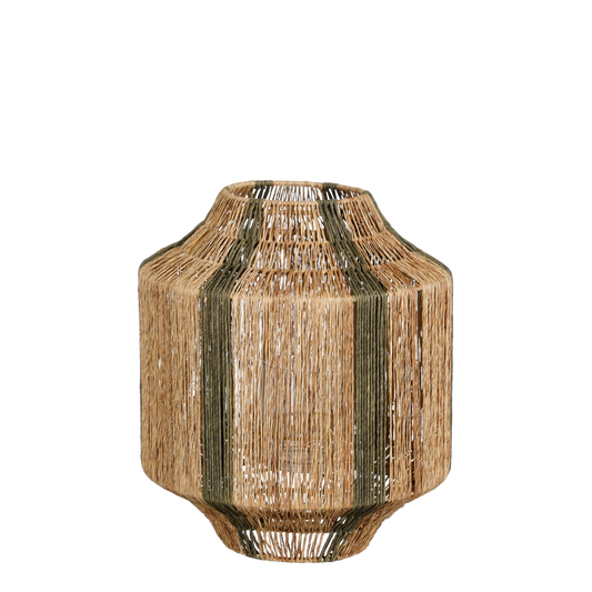Liliano Lantaarn 36 cm jute donkergroen theelicht decoratie