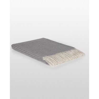 Kasjmier merino plaid Tibet grijs 140x200 – luxe zachte deken | Woonware