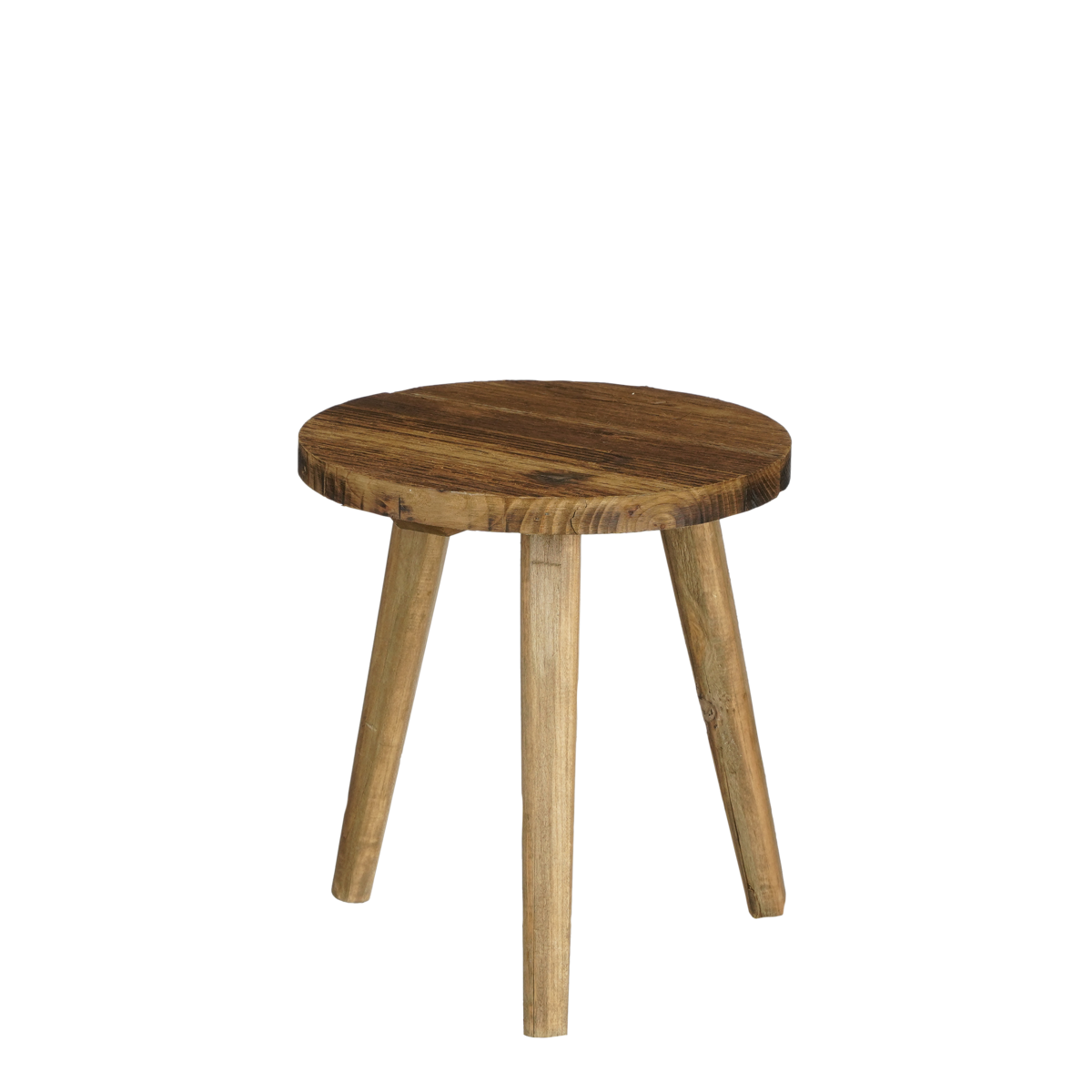 Bijzettafel Ø26 van gerecycled hout – ronde houten tafel Woonware