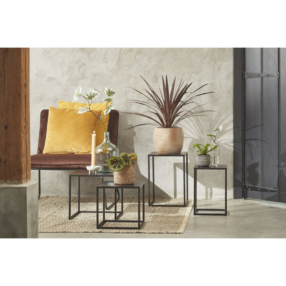 Goa bijzettafels set van 2 zwart H48,5 & H55 – modern en stevig design Woonware