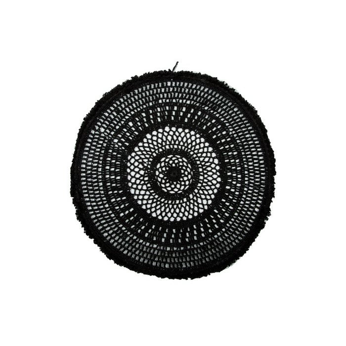 Wanddecoratie Mahon Ø60 cm – handgemaakt rotan & metaal zwart