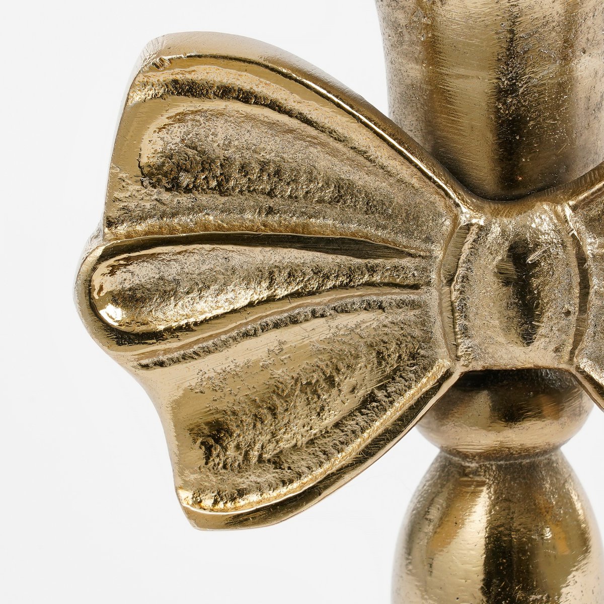 Gouden kandelaar met strik 20 cm aluminium Woonware