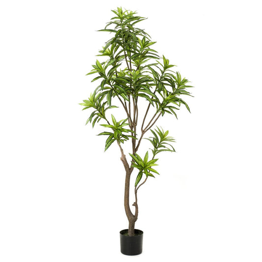 Kunstplant Dracaena 155cm – Drakenboom met tweekleurige bladeren voor woonkamer of kantoor