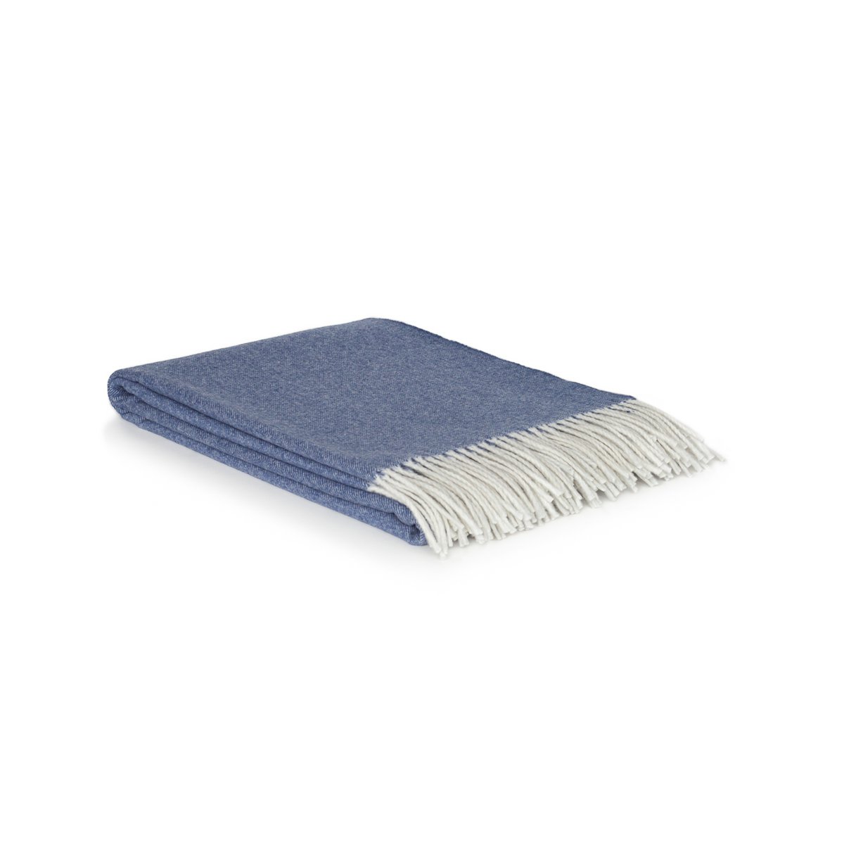 Kasjmier merino plaid Tibet Blue 140x200 – luxe blauwe deken | Woonware