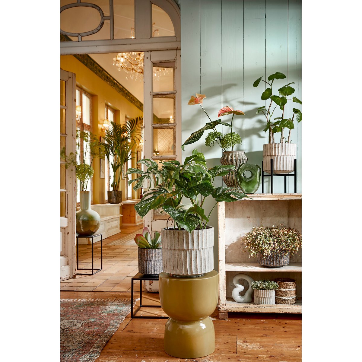 Bijzettafel Ø35 Geel van cement – modern en stevig design Woonware