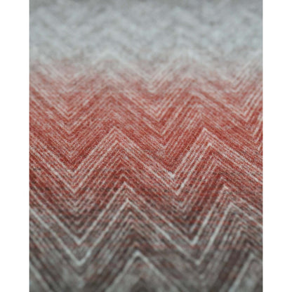 Wollen plaid Alba rood multicolor 140x200 met zigzagpatroon | Woonware