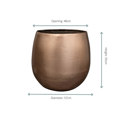Grote Stijn bloempot goud Ø57 x H55 luxe plantenpot Woonware