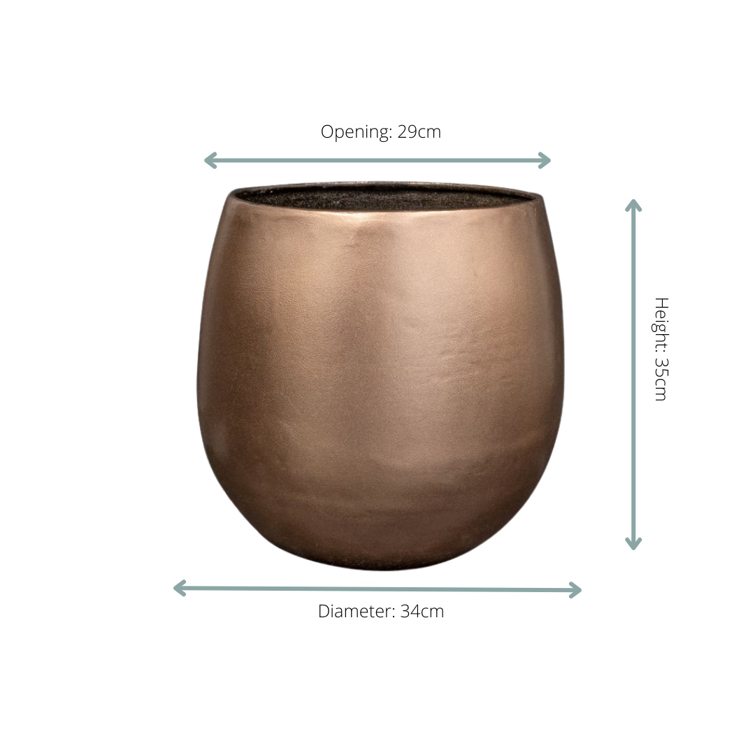 Stijn bloempot goud Ø34 x H35 luxe plantenpot Woonware