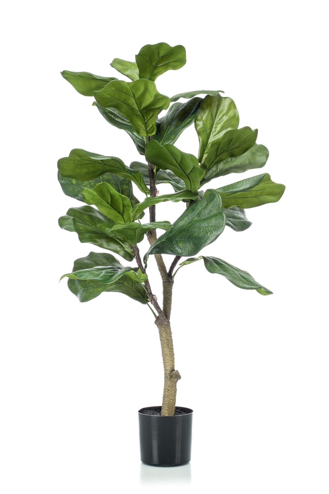 Kunstplant Ficus Lyrata 90cm – Tabaksplant met grote vioolvormige bladeren voor woonkamer of kantoor