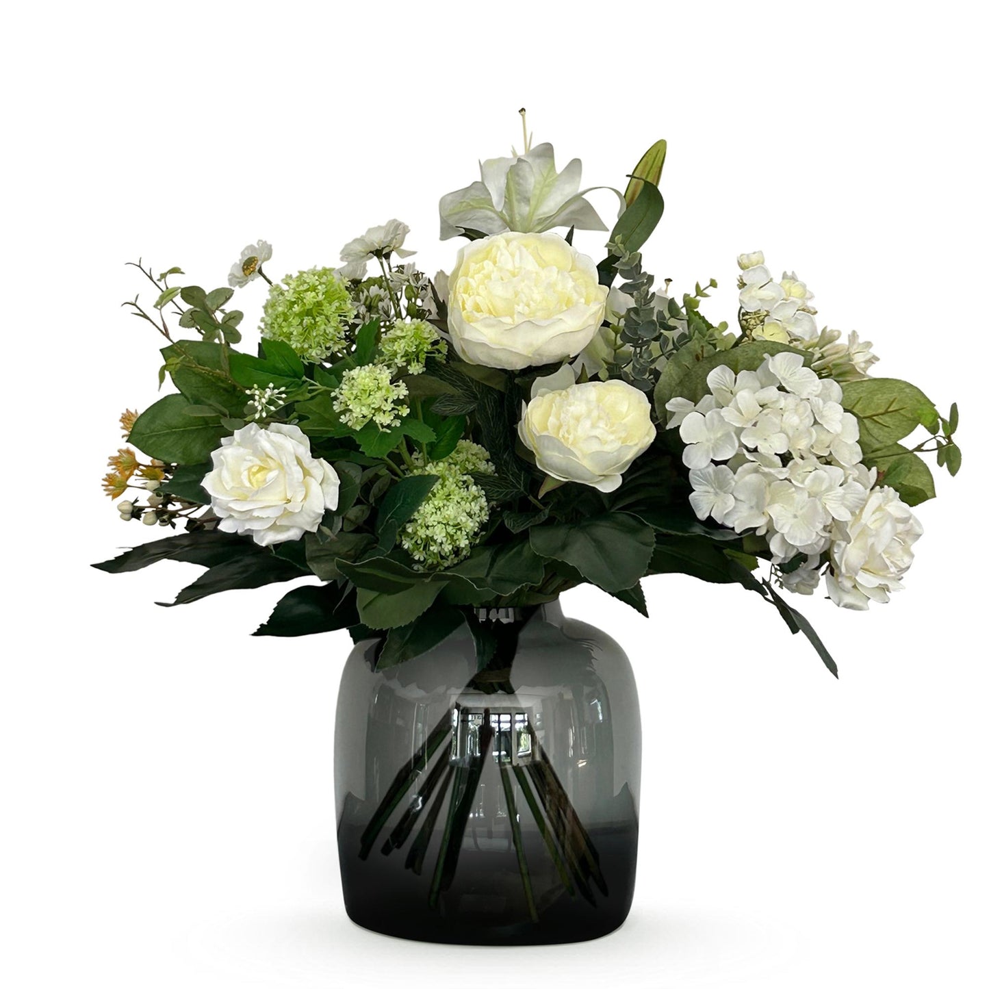 Boeket White Dream 60 cm – kunstbloemen van Woonware in witte tinten met bladtakken