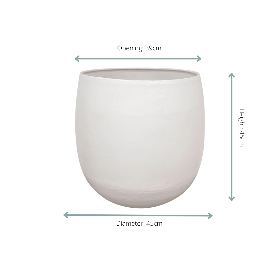 Grote witte plantenpot Stijn D45xH45 – moderne pot voor kamerplanten | Woonware
