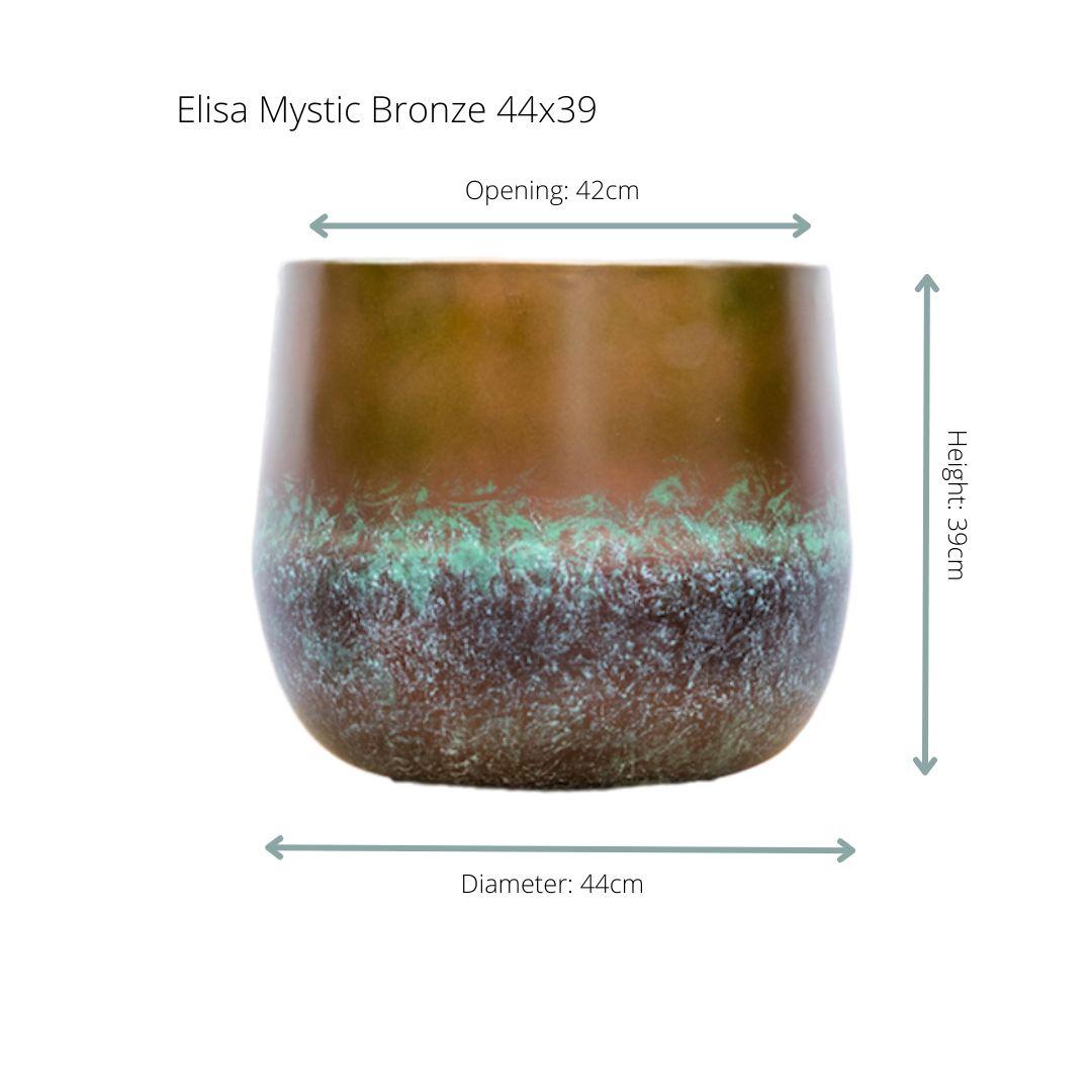 Plantenpot Elisa Mystic Bronze 44x39 – luxe bronzen pot voor kamerplanten | Woonware