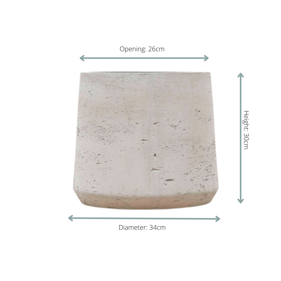 Plantenpot Aniek Cement D34xH30 – stoere cementlook pot | Woonware