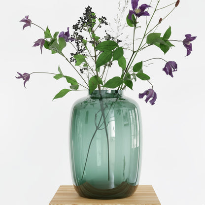 Grijze spiegelglas vaas Artic H35 cm Woonware