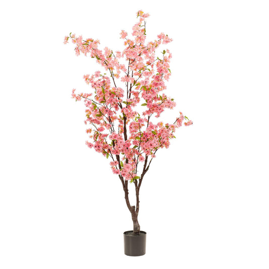 Kunst Kersenbloesem 175cm – Prunus met roze bloemen voor woonkamer, hal of kantoor
