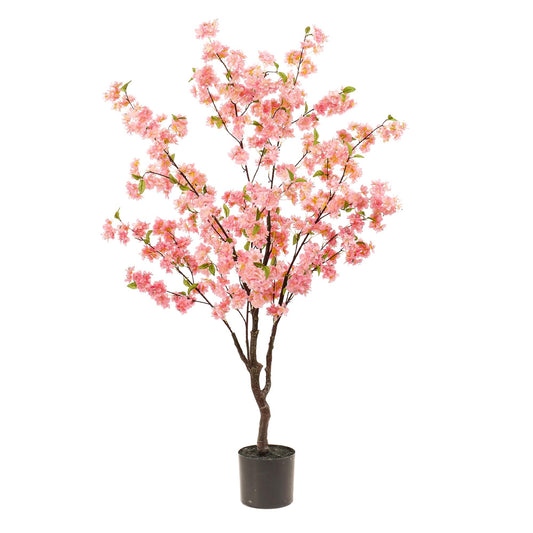 Kunst Kersenbloesem 135cm – Roze met realistische bloemen voor woonkamer, keuken of slaapkamer