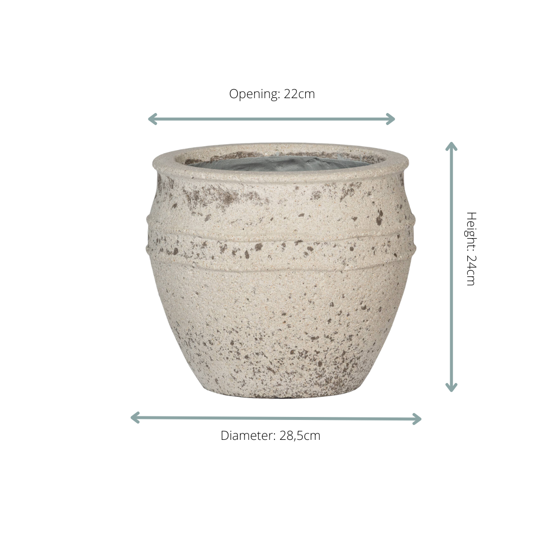 Plantenpot Athena Chalk White D29xH24 – moderne witte pot | Woonware