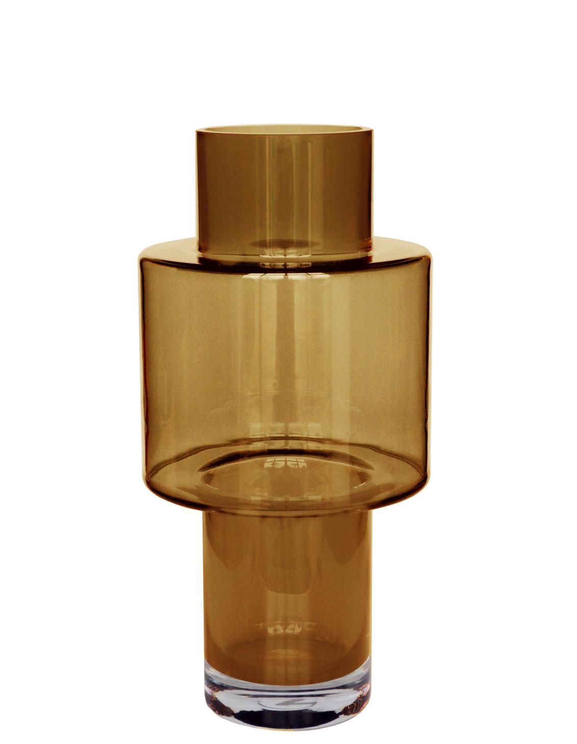 Glazen vaas Juba cognac 40cm – mondgeblazen hoge vaas | Woonware