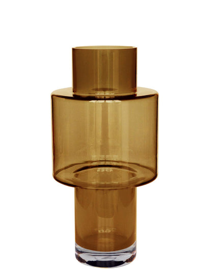 Glazen vaas Juba cognac 40cm – mondgeblazen hoge vaas | Woonware