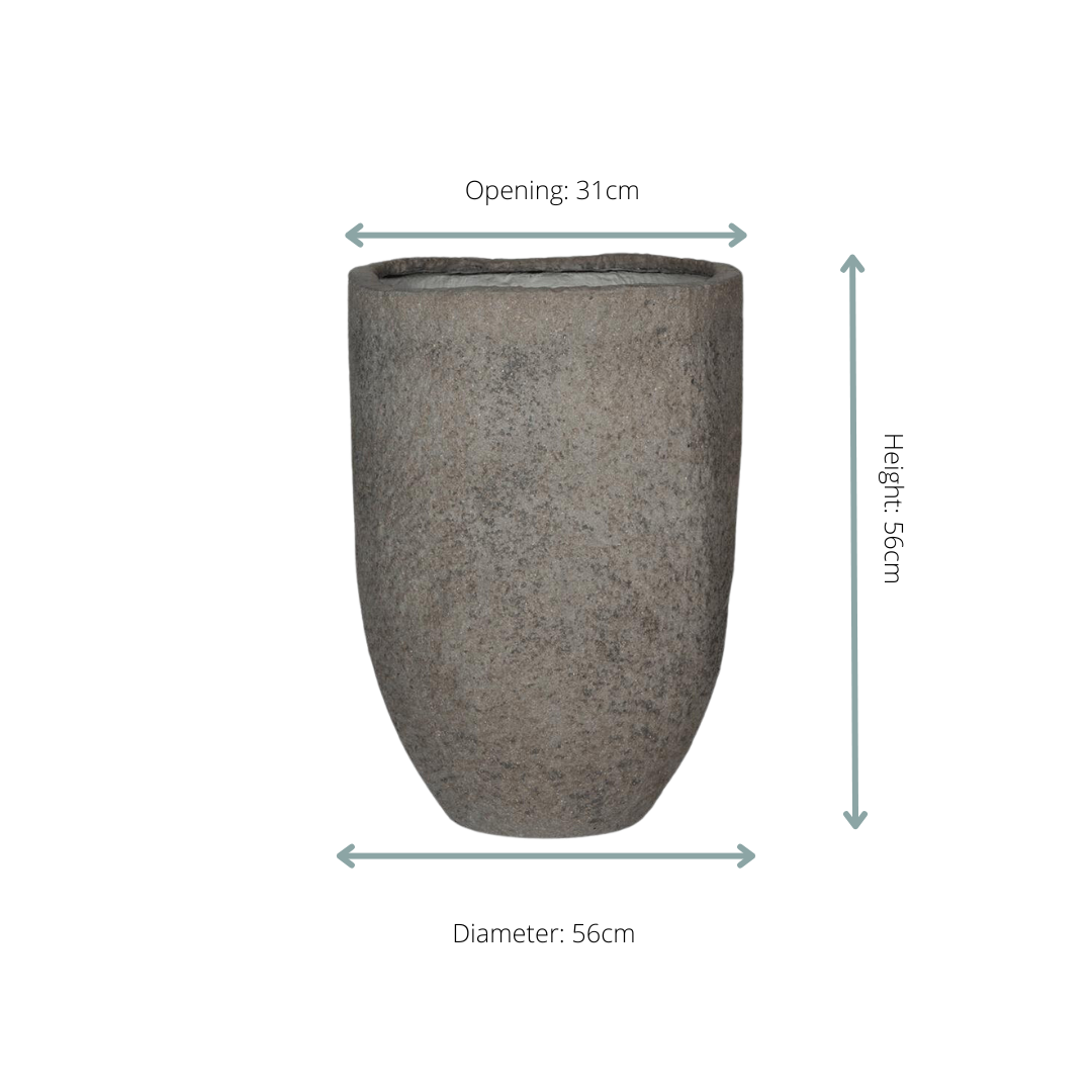 Mountain Hayes bloempot Dioriet Grey Ø38 x H56 hoge grijze plantenpot Woonware