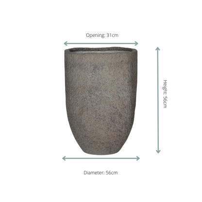 Mountain Hayes bloempot Dioriet Grey Ø38 x H56 hoge grijze plantenpot Woonware