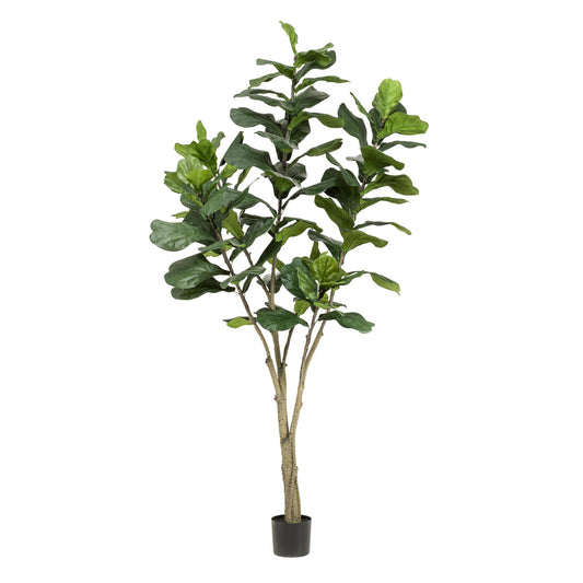 Kunst Ficus Lyrata 210cm – Tabaksplant met realistische bladeren voor woonkamer of kantoor