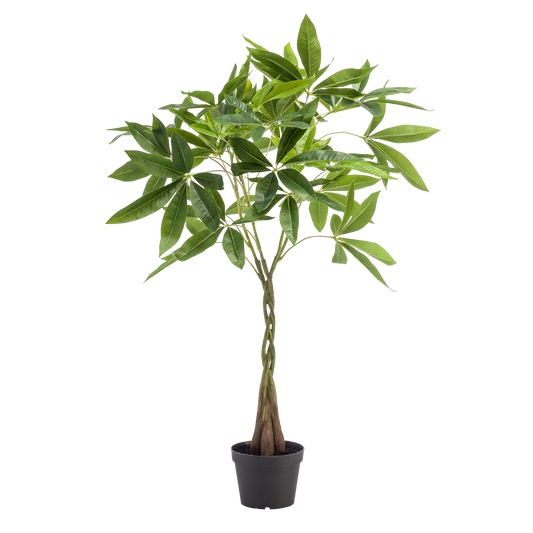 Kunstplant Pachira Aquatica 90cm – Geldboom met glanzende groene bladeren voor woonkamer of kantoor